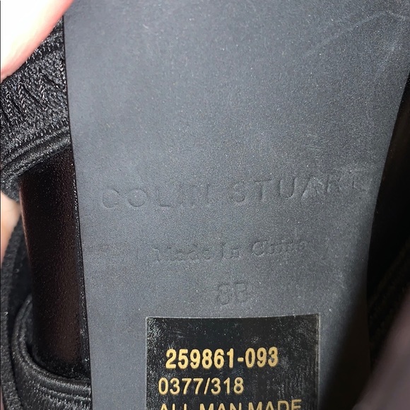 Colin Stuart Black Elastic Strappy Platform Heel 8 - Picture 4 of 7